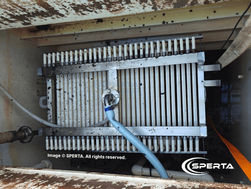 Immersed MBR membrane modules in operation