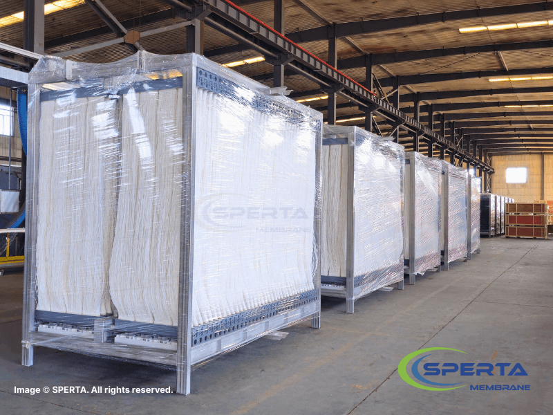 SPERTA MBR membrane modules designed for project-specific membrane area requirements.