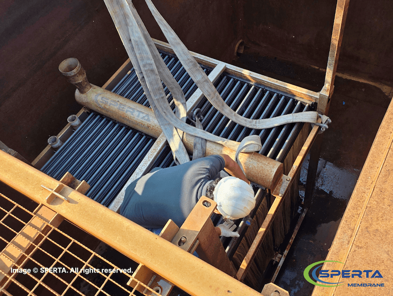 SPERTA assisting customer with MBR membrane replacement on site
