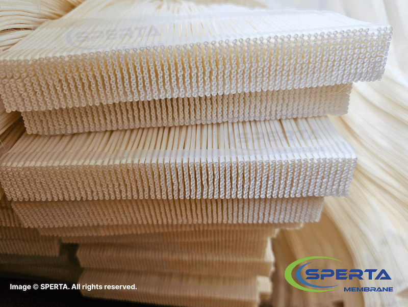 SPERTA membrane fibers encapsulated in blocks for accurate and consistent membrane area