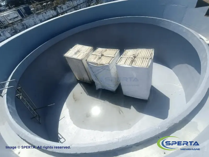 MBR modules were settled during the commissioning phase.