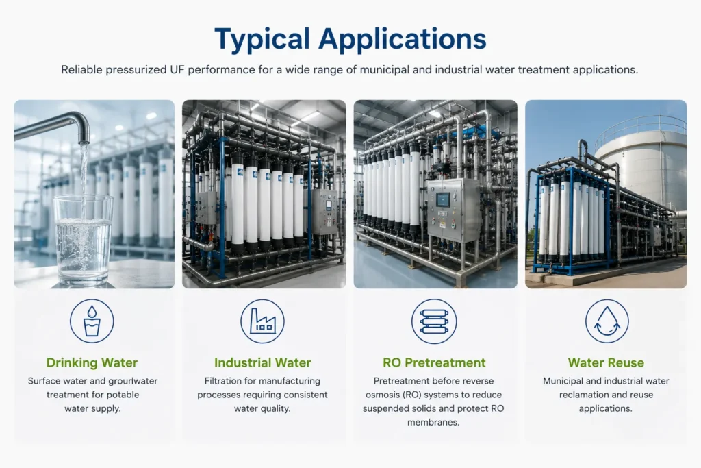 Typical applications of Inge Dizzer membrane modules