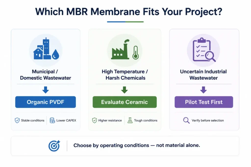 MBR membrane material selection guide for municipal and industrial wastewater
